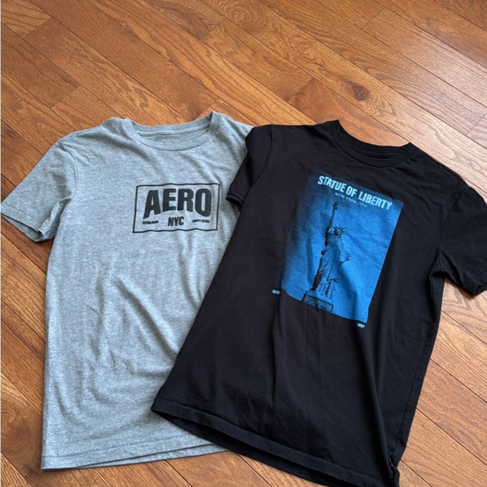 Gray and Black Short Sleeve Tees Casual Crew Neck